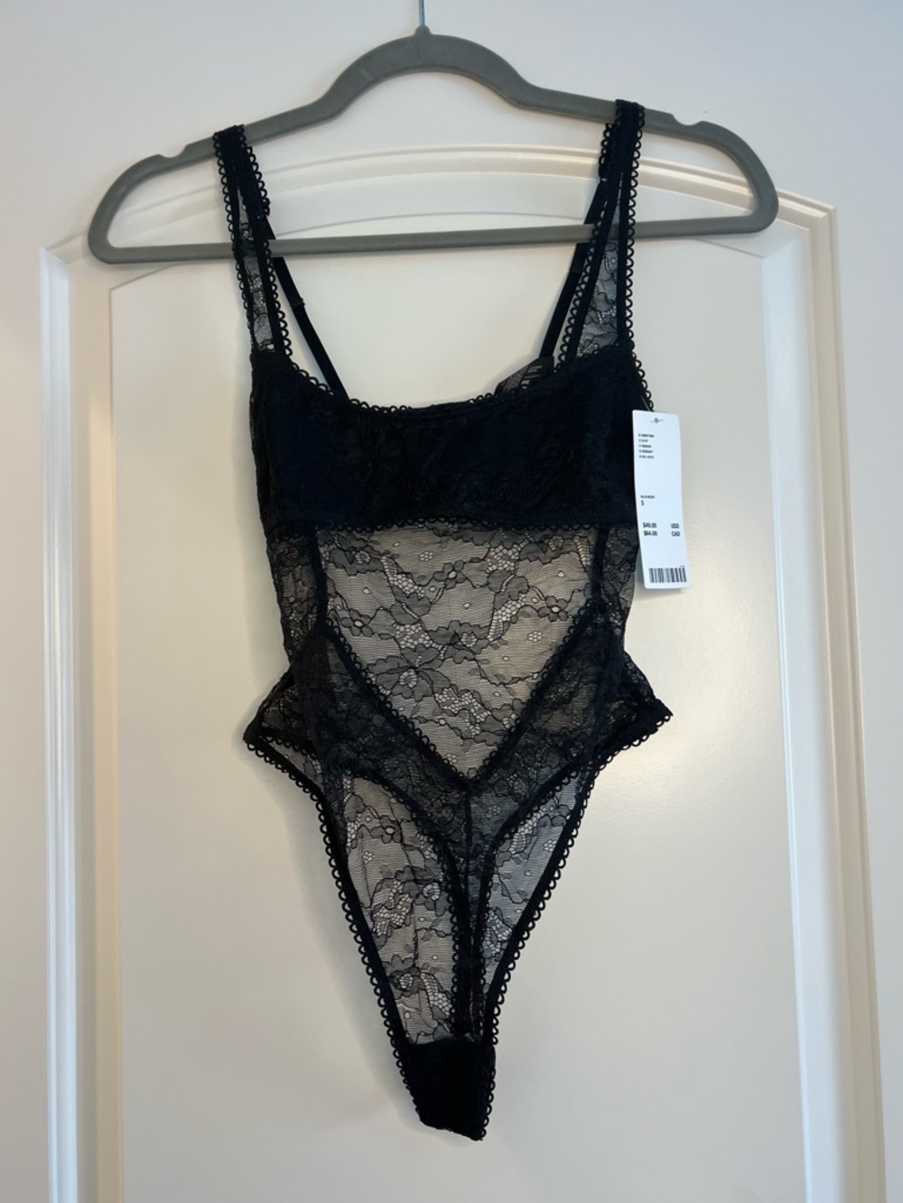 Urban Outfitters URBAN Black Lace Sheer Bodysuit Small NWT Sexy Lingerie Top